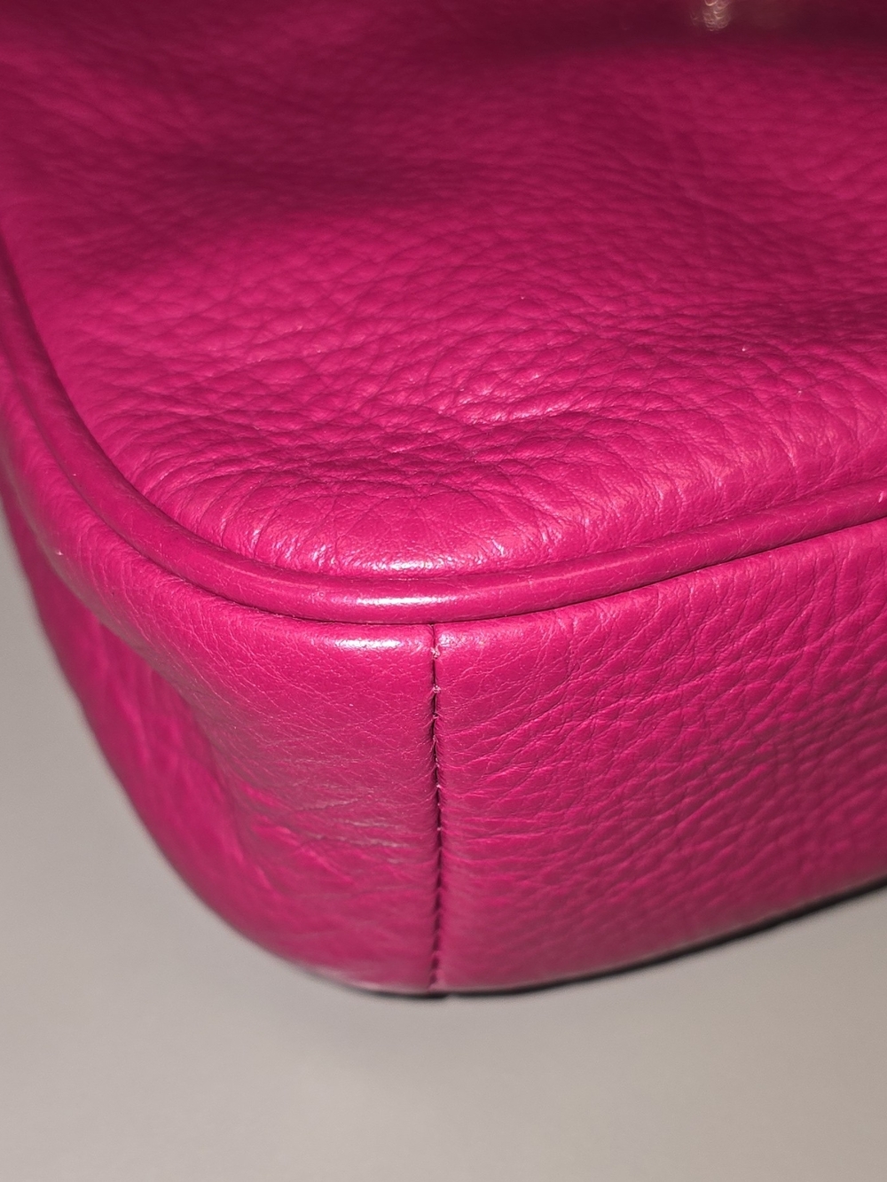 Coach Pink Fuchsia Pebbled Leather Mini Shoulder Bag Gold Chain F53340 - Picture 11 of 16